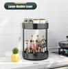 360° Rotating Spice Rack Organizer Seasoning Holder Kitchen Storage Multi-Function Tray Home Supplies for Bathroom Cabinets