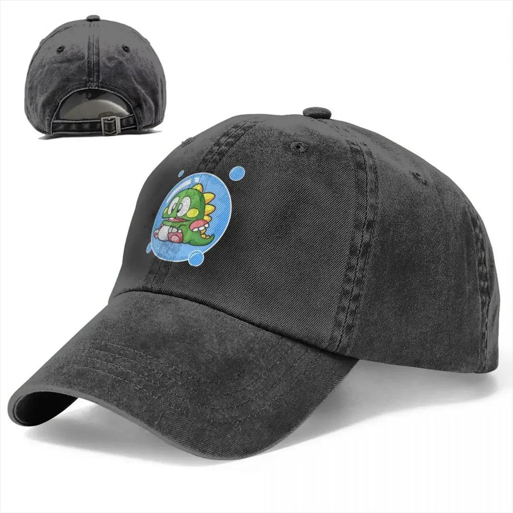 Vintage Classic Game Bubble Bobble Baseball Cap Unisex Style Distressed Denim Hat Outdoor
