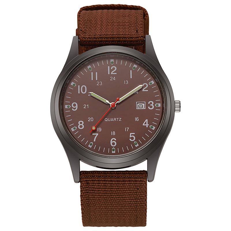 Leuchtende Herren-Sportuhr, stoßfeste Armbanduhren, einfaches Nylonband, männliche Armbanduhr, Quarzuhr