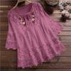 Sommerbluse Damen V-Ausschnitt Spitze Hemd Bluse Elegante Damenmode Lässig Dame Locker Leinenhemden