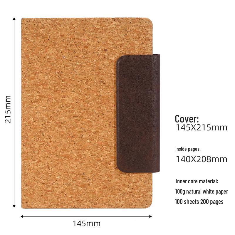 Eco-friendly A5 Wood Grain Notebook with Magnetic Buckle - Customizable Business Notepad in Stock A5 коричневый