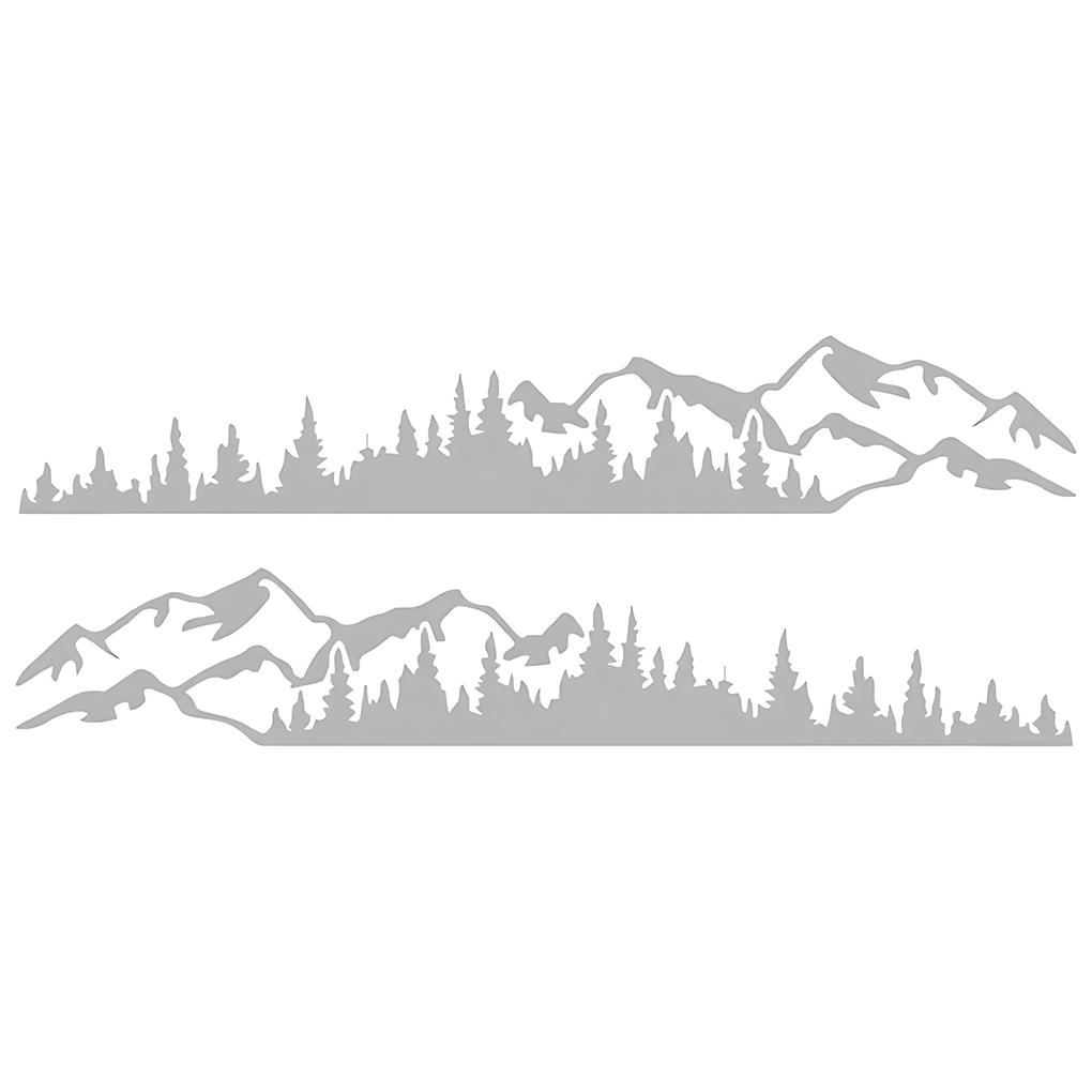 2piece Fashionable Mountain Forest Vinyl Car Stickers Easy To Install PVC Strong Adhesive Unique