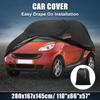 Motoforti Car Cover for Smart Fortwo 2007- 210D-PU Outdoor Full Car Cover All Weather with Door Zipper