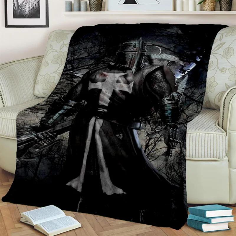 Templar Cavalier Knight Crusaders Games Blanket,Soft Throw Blanket for Home Bedroom Bed Sofa Picnic Travel Office Cover Blanket