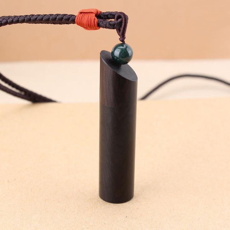 Originales Ebenholz Briefröhrchen Gawu Box Anhänger Halskette Herren und Damen lang retro schlichte Pulloverkette Accessoires