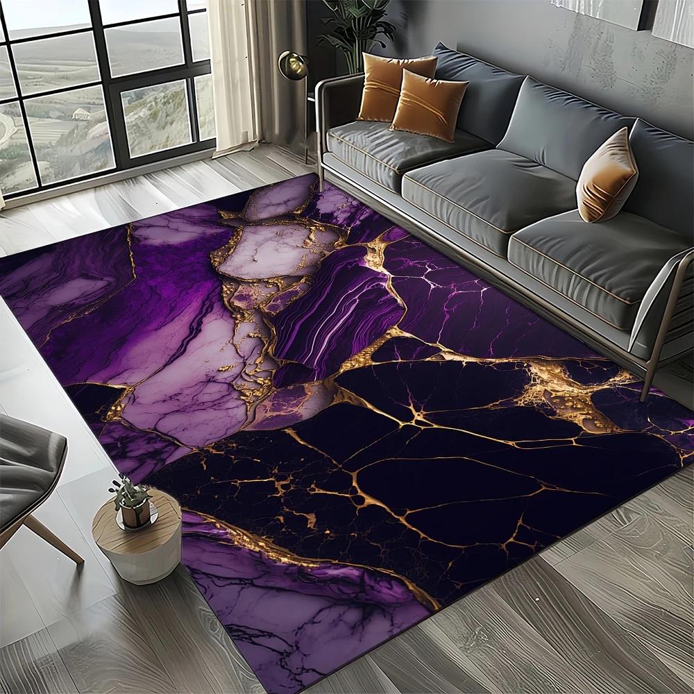 2025 New Style Colour Nature Marble Blue Gold Carpet Rug for Living Room Bedroom Home Sofa Decoration,Kid Non-slip Floor Mat