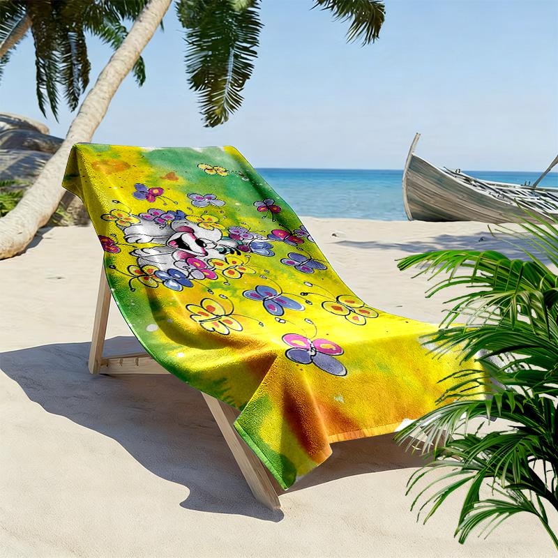 Diddl3 Print Beach Towel, Large Soft Quick Dry Towel for Beach Camping Swimming