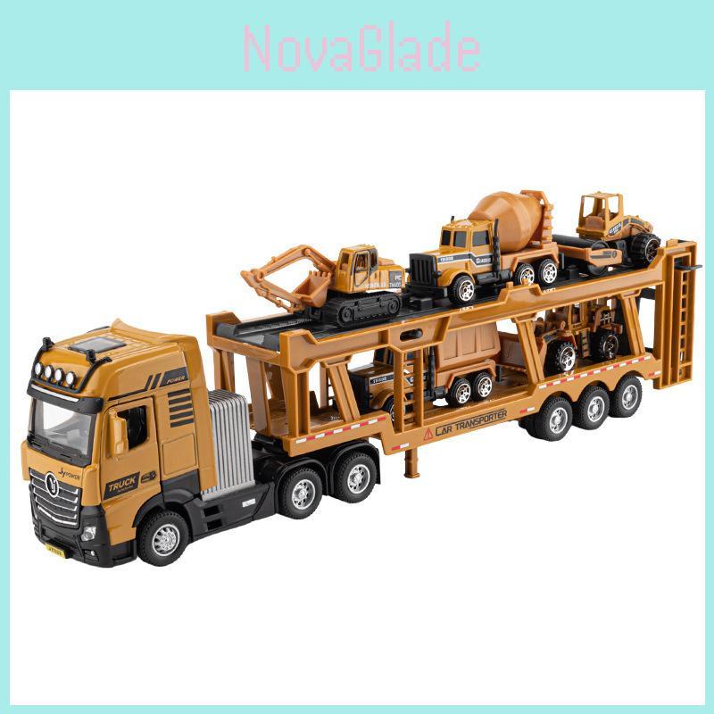 Engineering Transport Truck Model With Light Sound And Open Doors For Kids Play