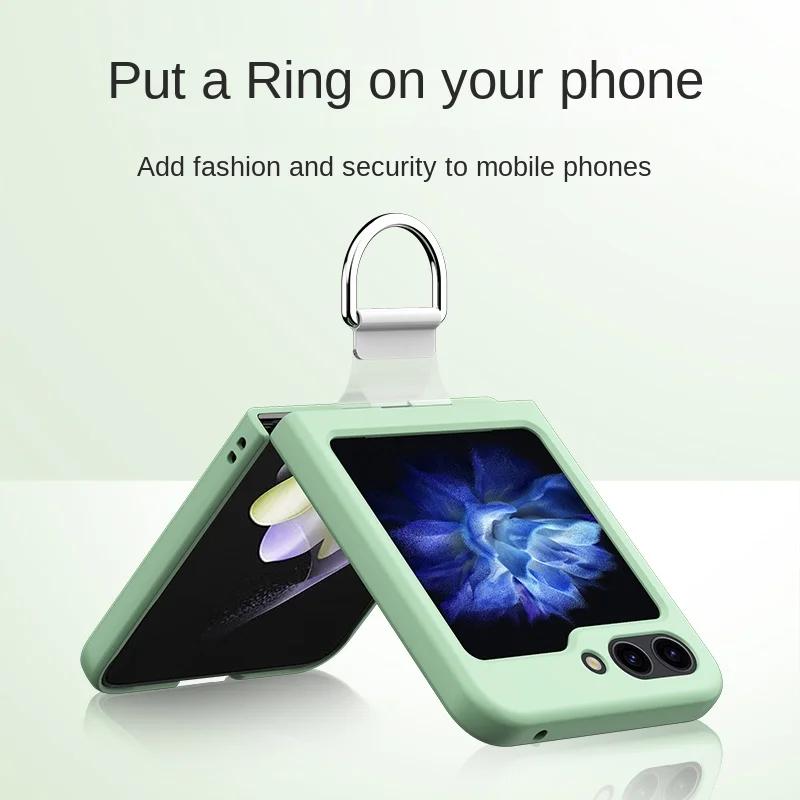Hard Shell Plastic Ring Phone Case for Samsung Galaxy Z Flip 7FE 6 5 4 3 Flip6 Flip5 Flip4 Flip7 5G Protective Shockproof Cover