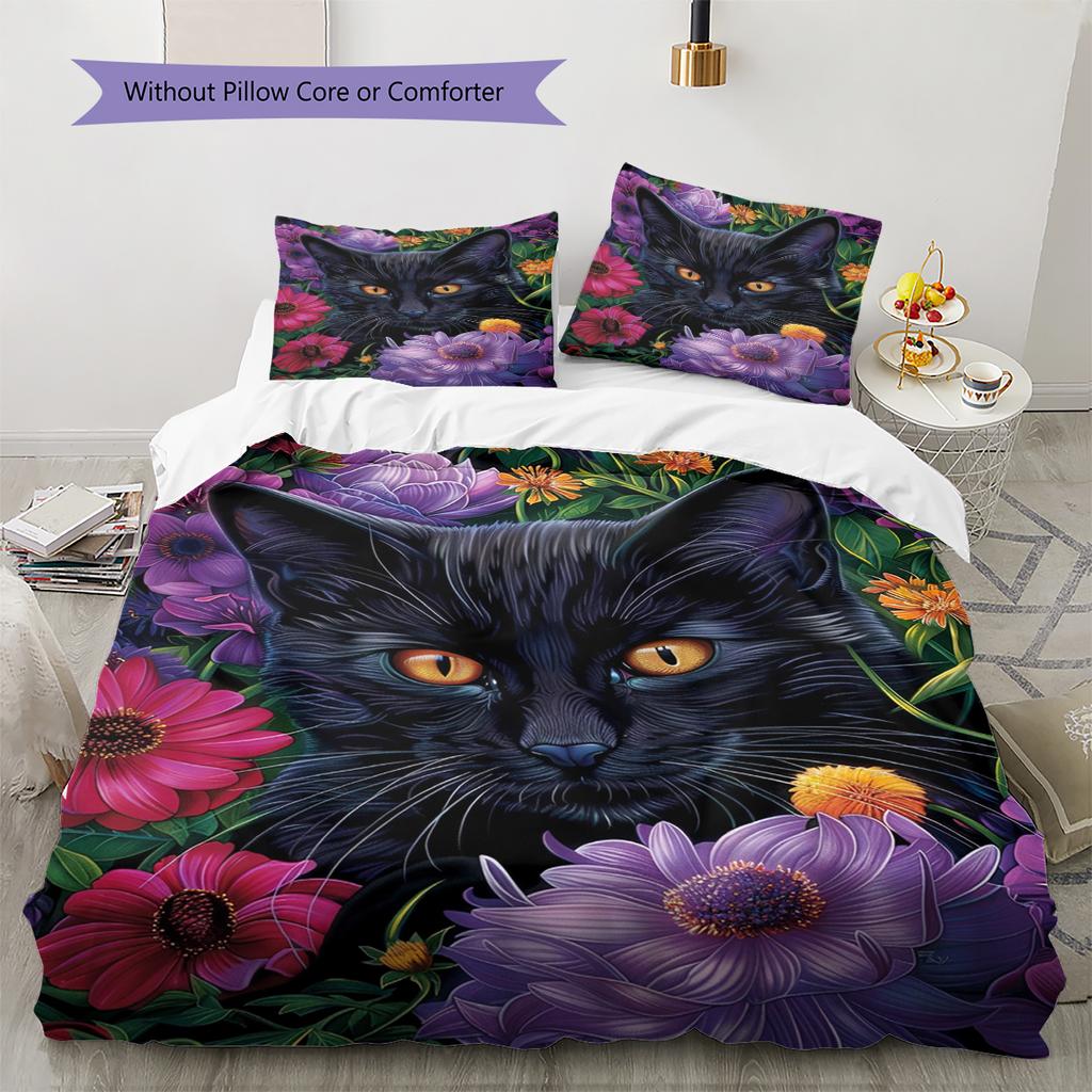 Cartoon Pattern Bedding Quilt Set Quilt Cover Pillowcase Home Decoration Birthday Gift (1 * duvet cover + 2 * pillowcase, without core)