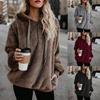Lange Mouw Dames Casual Effen Met Capuchon Warm Trui Jas Mode