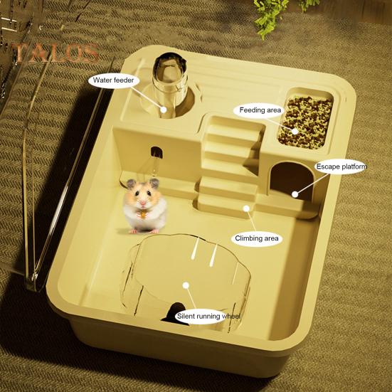 Büyük Hamster Kafesi Üstü Açılabilir Gine Domuzu Kafesleri Su Şişesi Egzersiz Tekerleği Çift Katmanlı Küçük Hayvanlar Tavşan Fare Kirpi için Oyun Evi