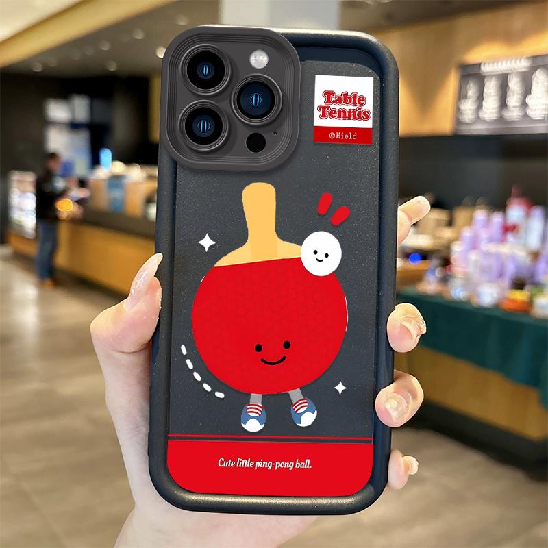 New Cute Table Tennis Cartoon Phone Case for iPhone 16 15 14 13 12 11 Pro Max 16 15 14 8 7 Plus X XS Max 8 7 TPU Silicone Covers