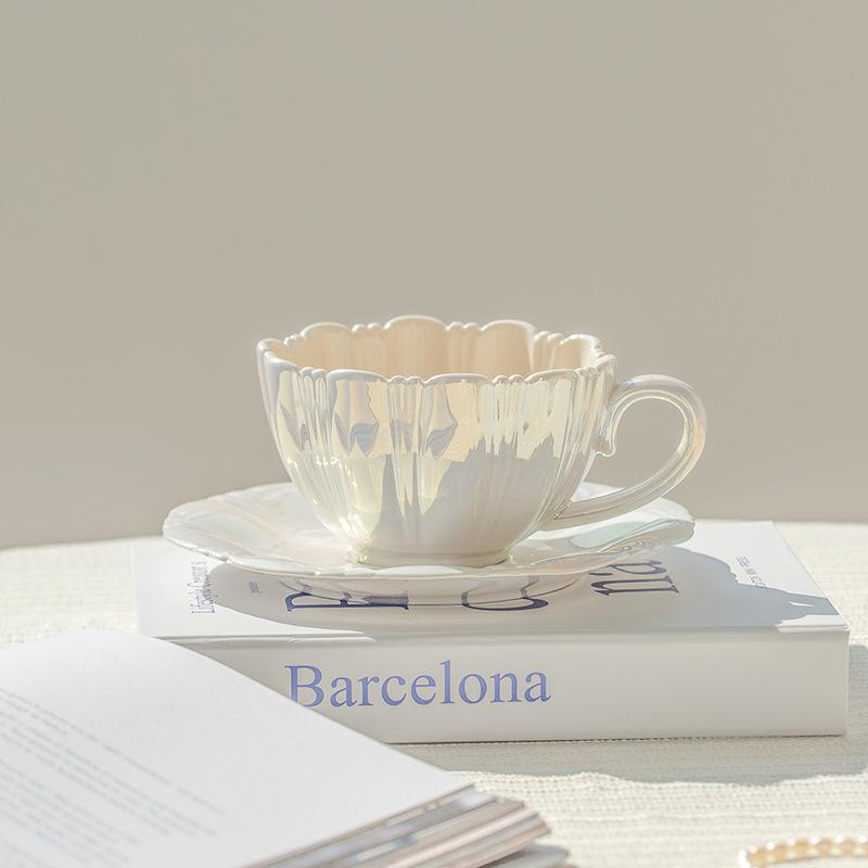 

Набор кофейной чашки и блюдца «Лепесток», керамическая чашка, подарочная чашка, кружка для послеобеденного чая, чашка для воды, высокий внешний вид 201-300ml