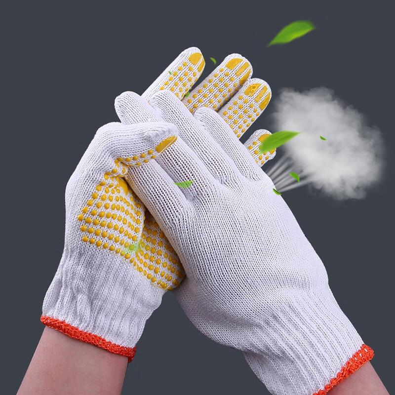 Qianyu 12 Pairs of Thick Work Gloves, Durable Cotton Work Gloves for Construction Sites, Random Colors