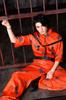 Neo Zombie Cosplay Halloween Mad Prisoner Orange [Clear Stone] Men's