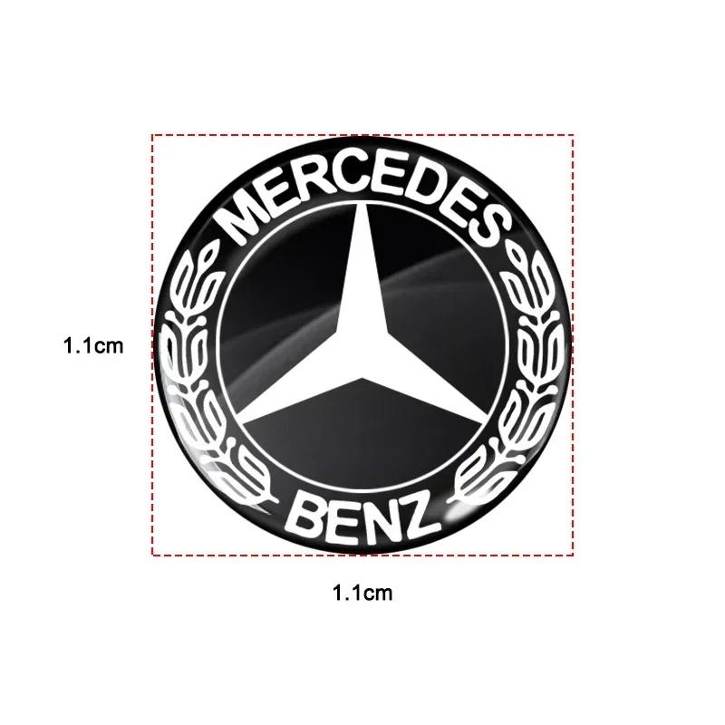 New For Mercedes Benz 11/14mm Aluminum Car Key Badge Sticker For Mercedes Benz W203 W204 W211 W210 W124 AMG W202 W212 W220 W205