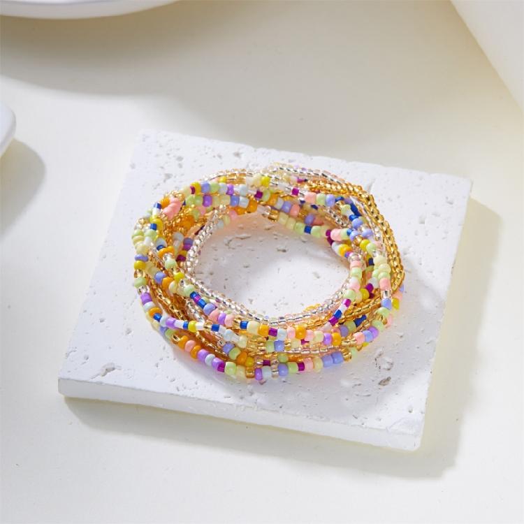 Multilayer Bead Bracelet for Women Adjustable Bohemian Styles Jewelry Portable for Casual or Dresses Occasions