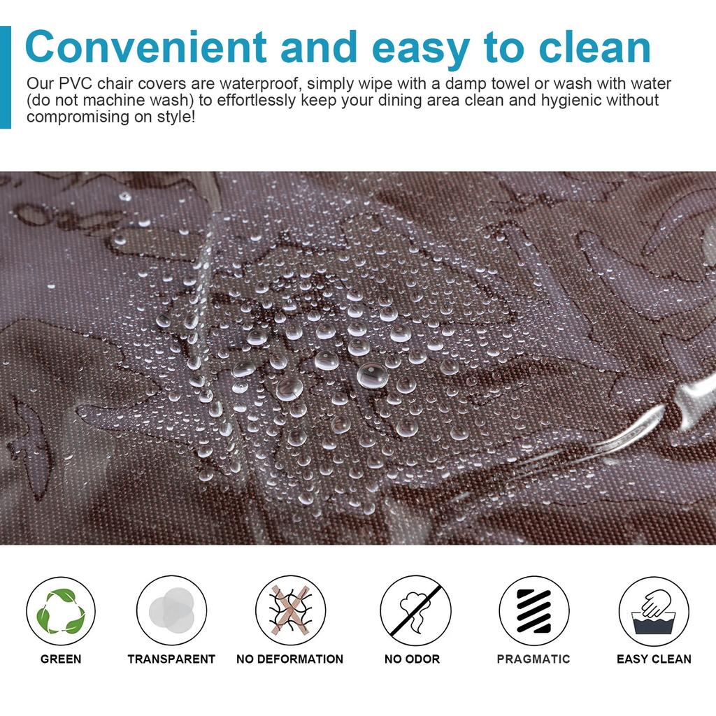 2/4/8Pcs Transparent Chair Covers PVC Waterproof Dining Chairs Protector Anti Scratch Seat Cushion Protective Cover for Kitchen