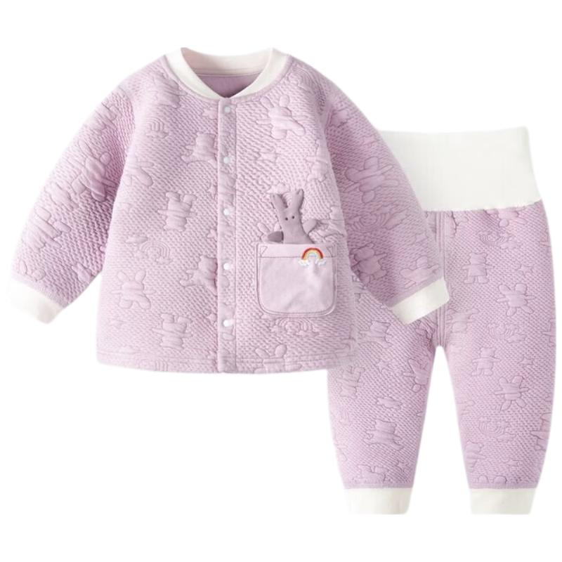 Baby Warm Ginger Fleece Thermal Underwear Set 110