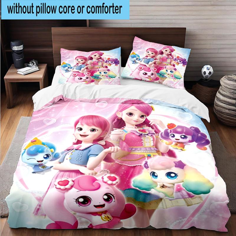 Heartsping Doll And Friends Fantasy 3pcs Bedding,Including 1pc Duvet Cover And 2pcs Pillowcases Perfect for Christmas,Ideal for Bedroom, Dormitory