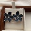 Customized romantic five-petal flower stud earrings, three-dimensional sense of luxury, artistic temperament, advanced elegance, romantic retro