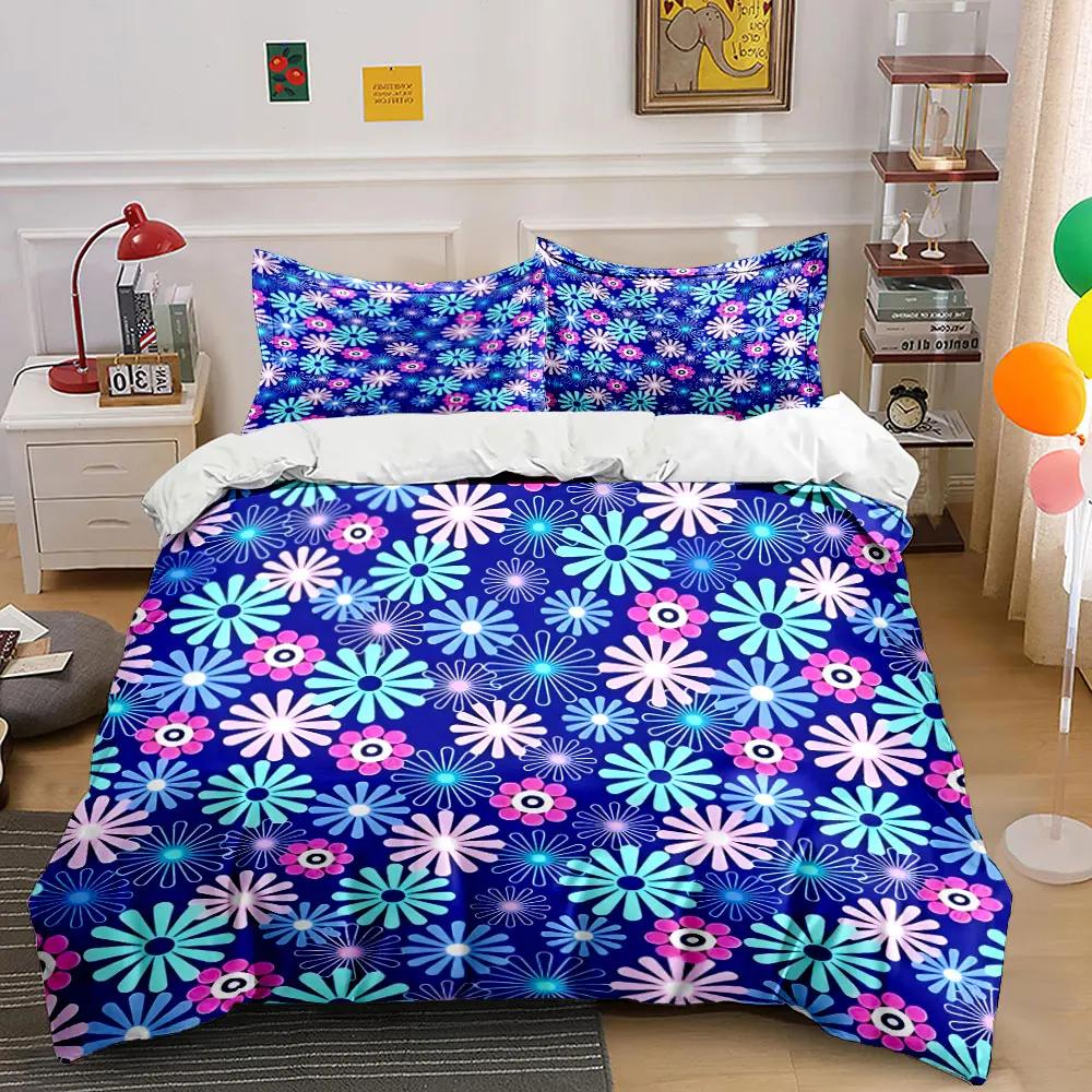 Floral Pattern Home Decoration Set Soft Comfortable Duvet Cover Bedding Set Included 1*Duvet Cover & 2*Pillowcases Gift