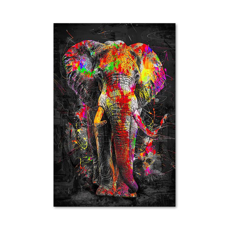 Pintura de Lienzo de León Colorido Abstracto Póster Moderno de Animales e Impresiones Arte de Pared Imágenes para Sala de Estar Decoración del Hogar