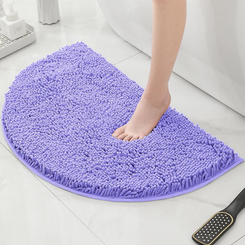 Bathroom Non-Slip Floor Mat Door Mat Absorbent Carpet Bathroom Door Mat Chenier Encrypted Semicircular Foot Mat