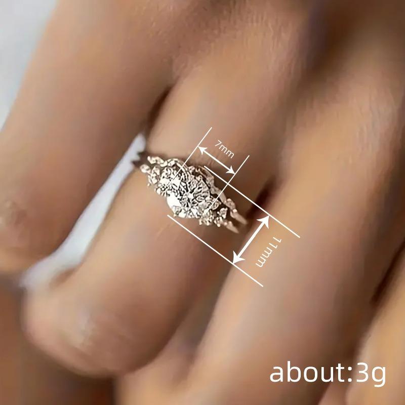 Main stone with multi-diamond ring, chic inlay design, suitable for Valentine's Day, wedding anniversary and other festivals, full of romance