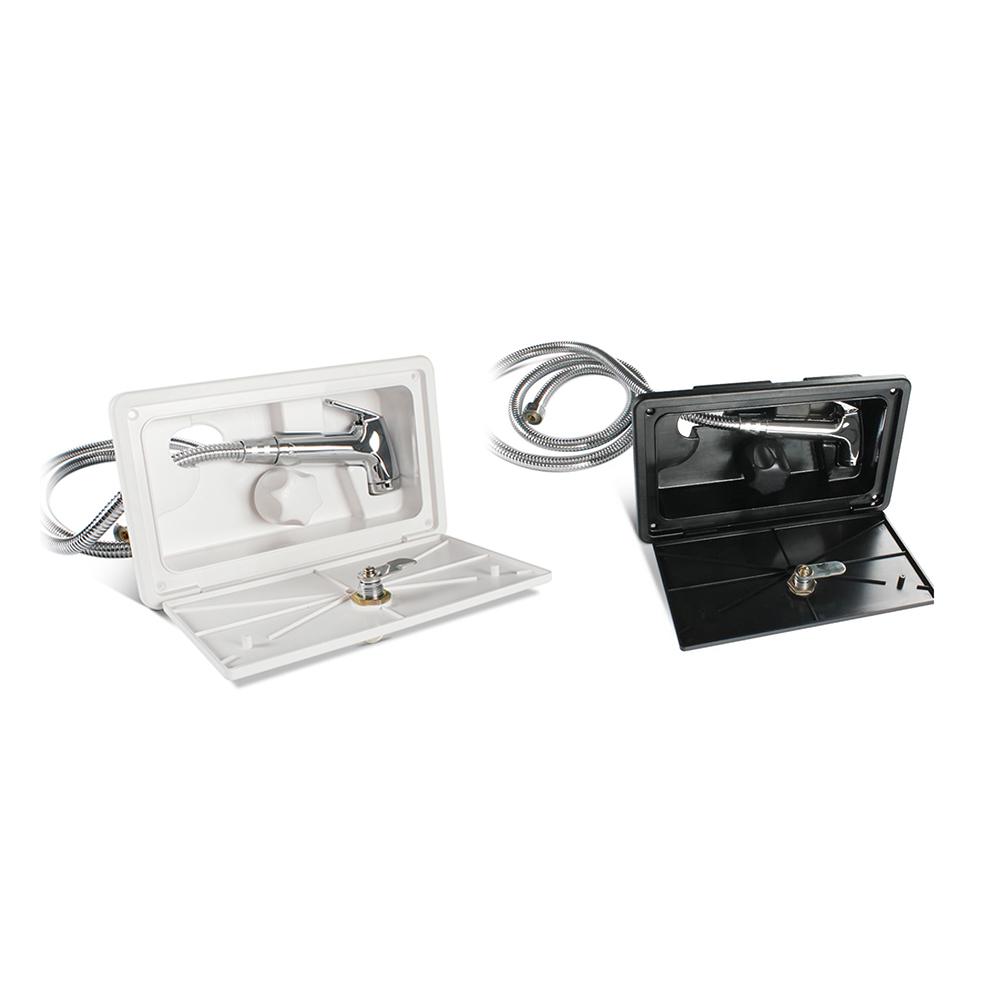 RV External Exterior Shower with Lock Hot Cold Adjustable RV Exterior Shower Box Boat Marine Camper Caravan Accessories