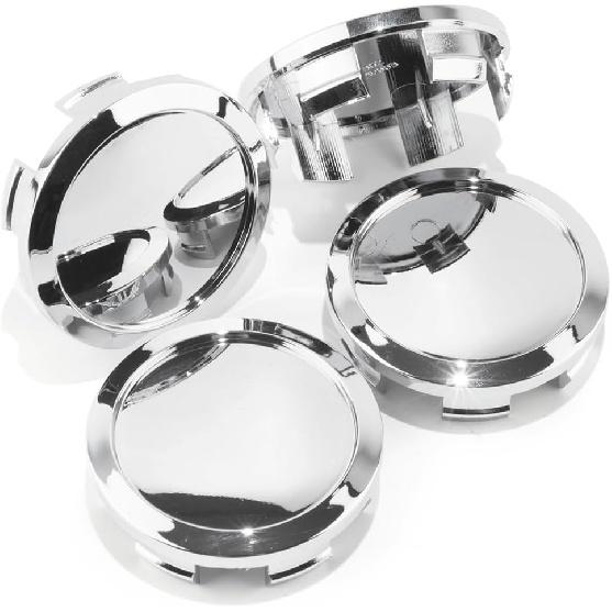 2.2IN 56MM Wheel Center Hubcaps Universal Center Cover Replacement-4Pcs Chrome Silver, Outer 2.2in/55.8mm, Inner 2.02in/51.3mm