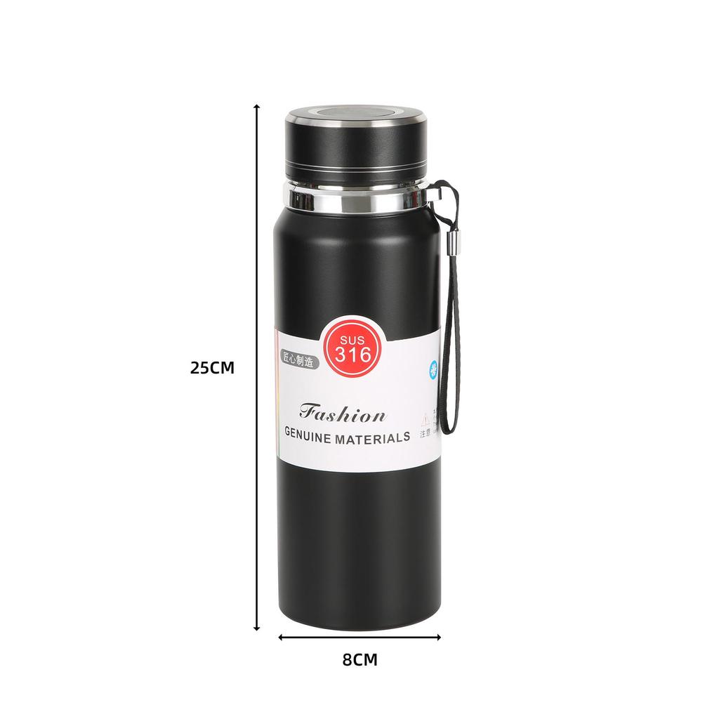 Premium 316 Stainless Steel Portable Sports Thermos with Tea Infuser and Lanyard