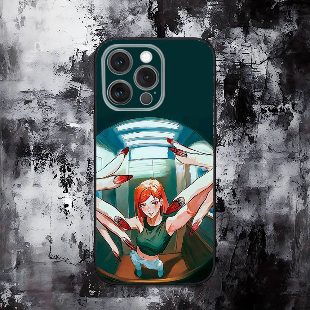 Jujutsu Kaisen Nobara Kugisaki Phone Case For iPhone 16,15,14,13,12,11,Pro,Max,Plus,X,XS,SE,E,Mini,Soft Silicone Black Case