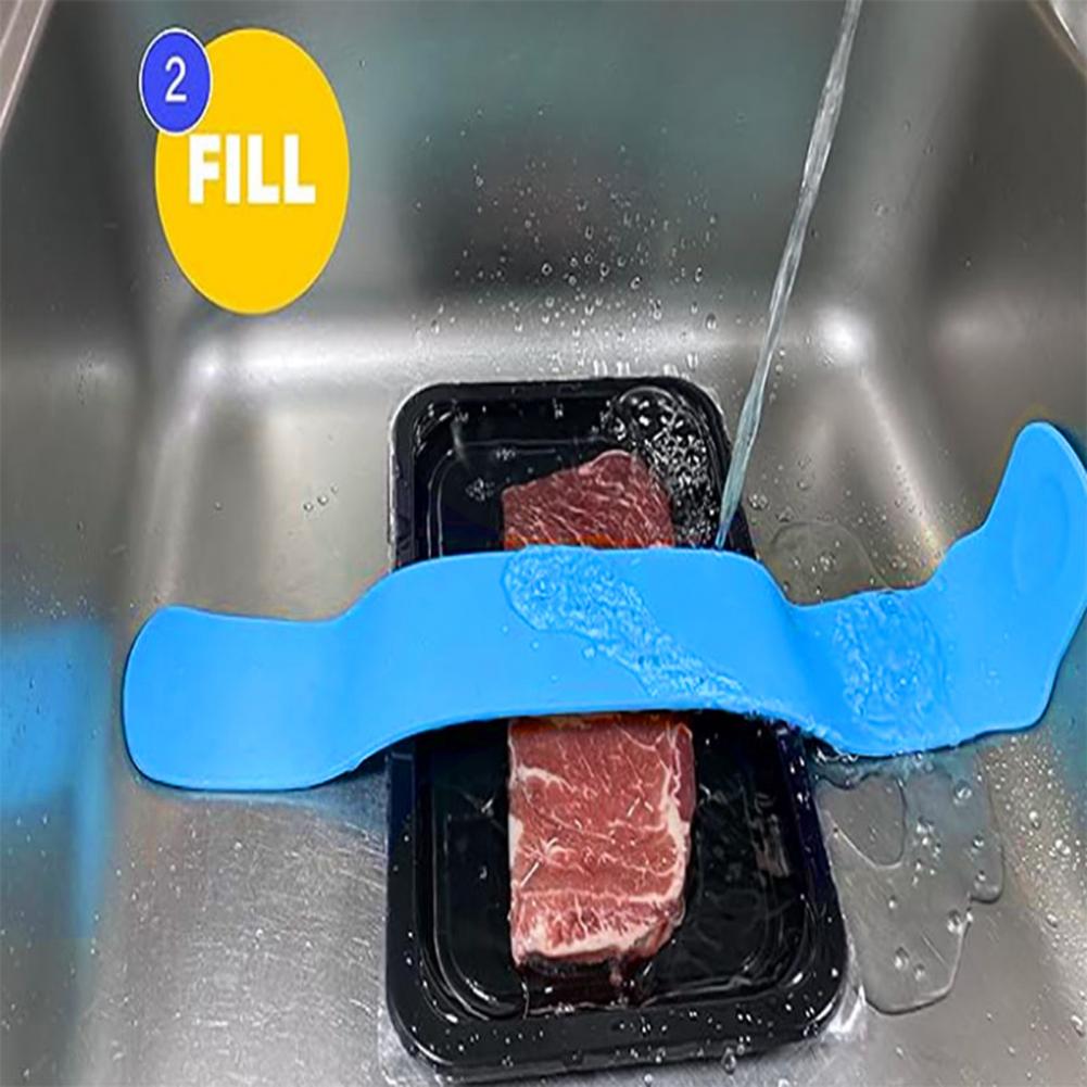 Fleischauftaugurt, einfach aufzuhängender Auftaugurt, robustes Schnellauftauwerkzeug aus Silikon für die schnelle Auftaulösung in der Küche und im Restaurant