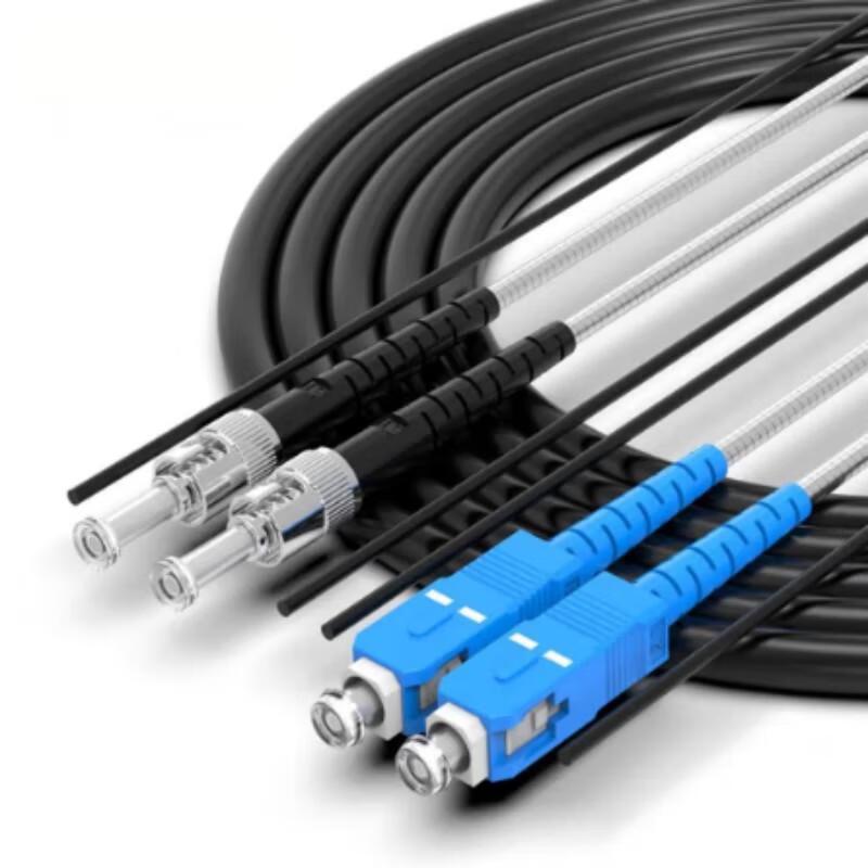 

Field-Deployable SC-ST Single-Mode Dual-Core Armored Fiber Optic Patch Cable