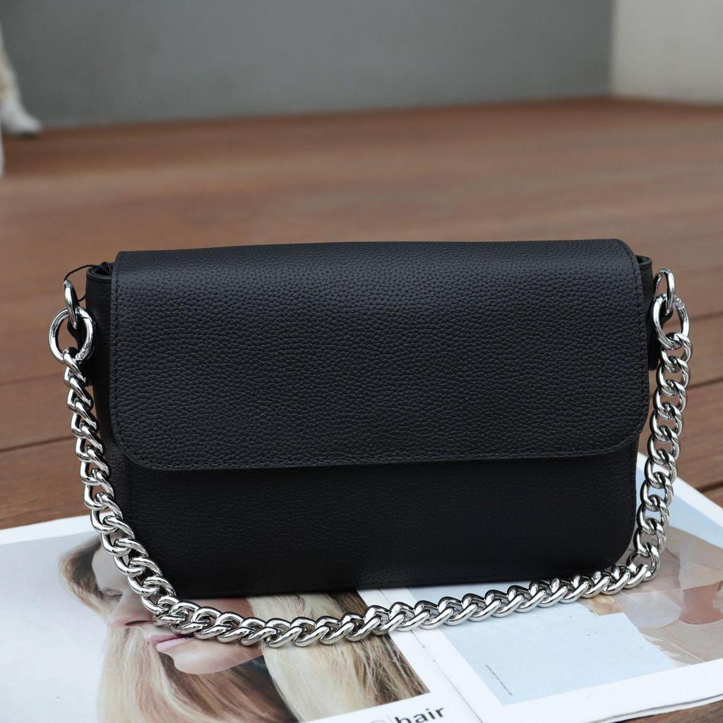 Korean Style Cowhide Chain Shoulder Bag - Elegant Summer Fashion for Women