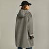 ELLE French Style Gray Sheepskin Mid-Length Single-Breasted Casual Loose Versatile Hooded Long Sleeve Double-Sided Wool Soft Coat Women Coats EN36356