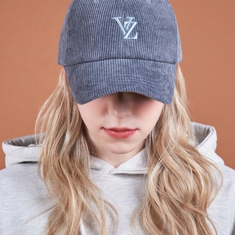 

VARZAR 3D Monogram Pigment Washed Corduroy Overfit Ball Cap Dark Gray FREE