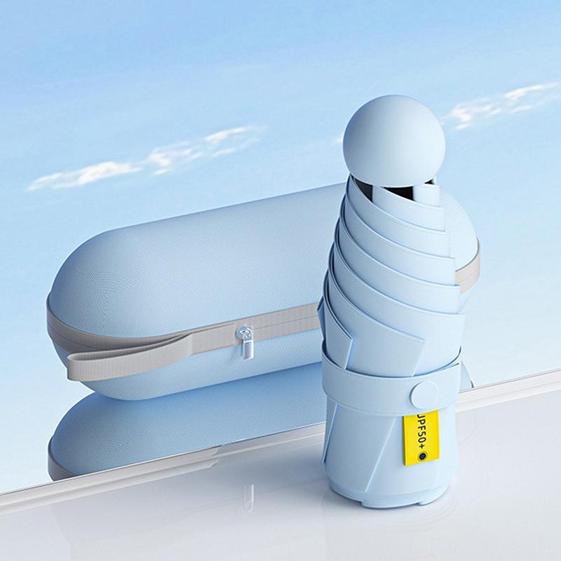 Compact Travel Mini Umbrella Uv Protection Capsule Umbrella 5 Fold Ultra Lightweight Sunshade Umbrellas Protable Manual