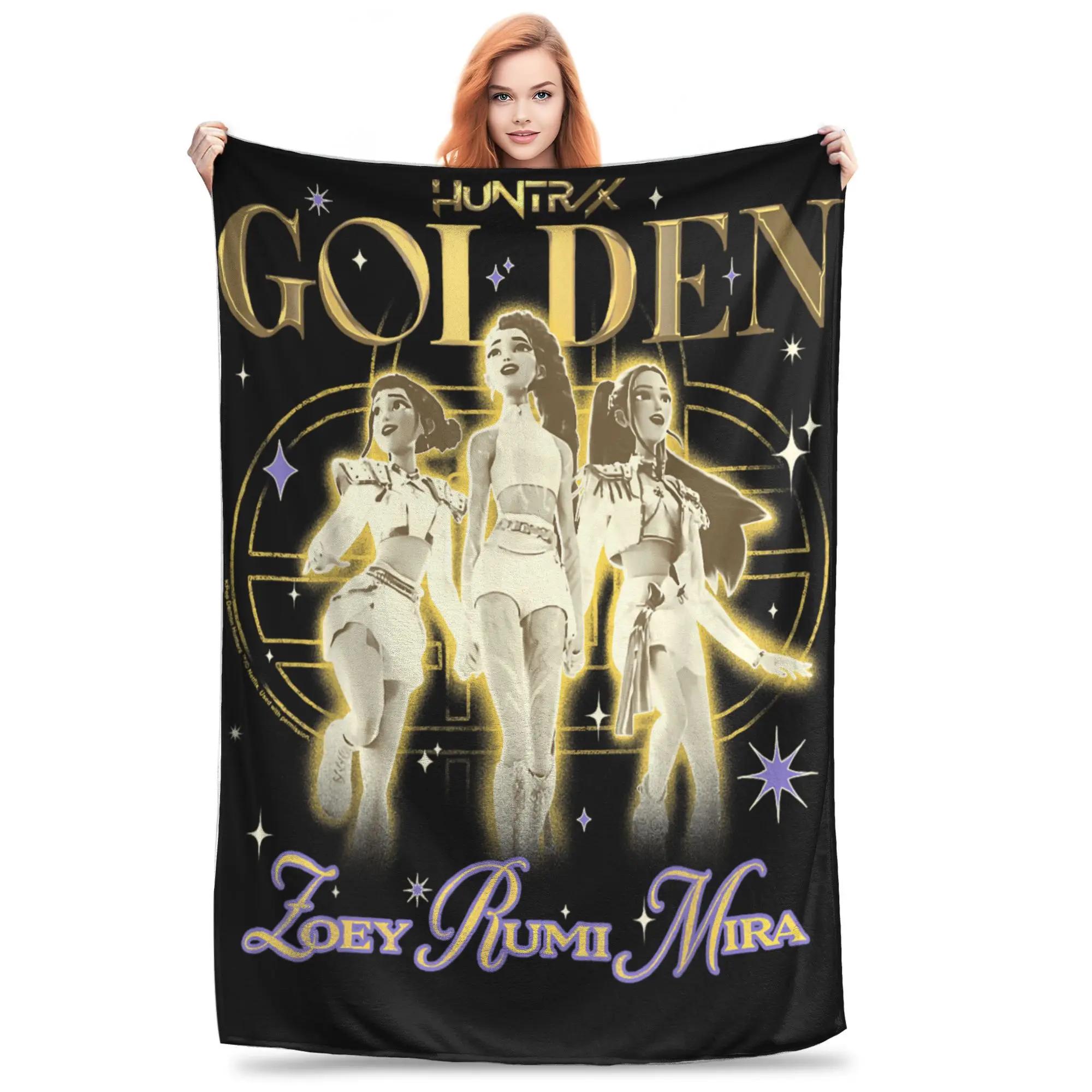 

Huntrix Golden Plush Throw Blanket Warm Cozy Bedspread for Kids Adults Perfect for IndoorOutdoor Use 40x50in