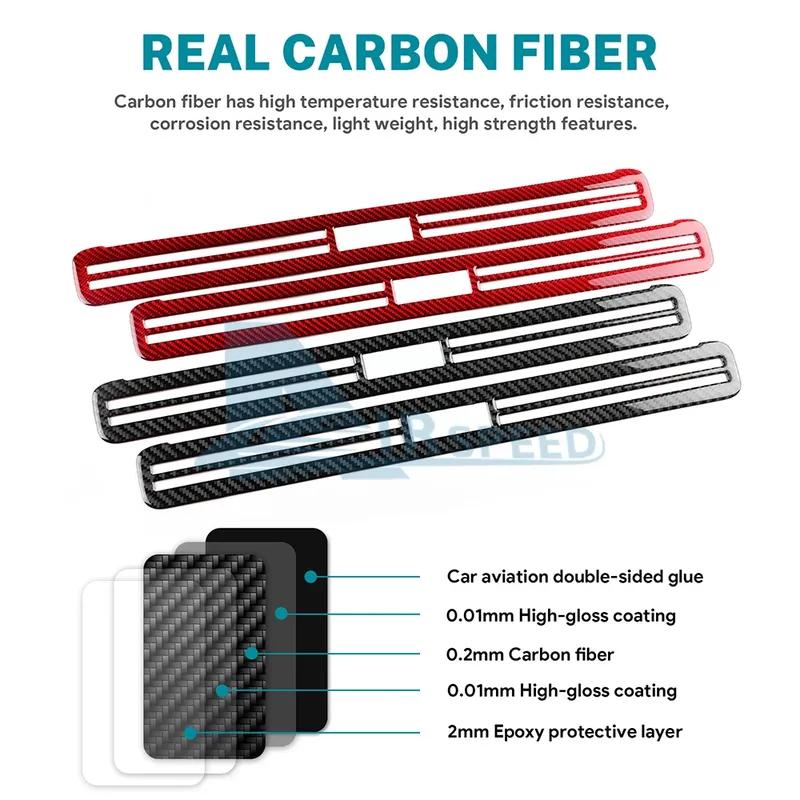 Real Soft Carbon Fiber Car Door Sills Protector Sticker for BMW Mini Cooper F65 2024 2025 Accessories Decal Styling