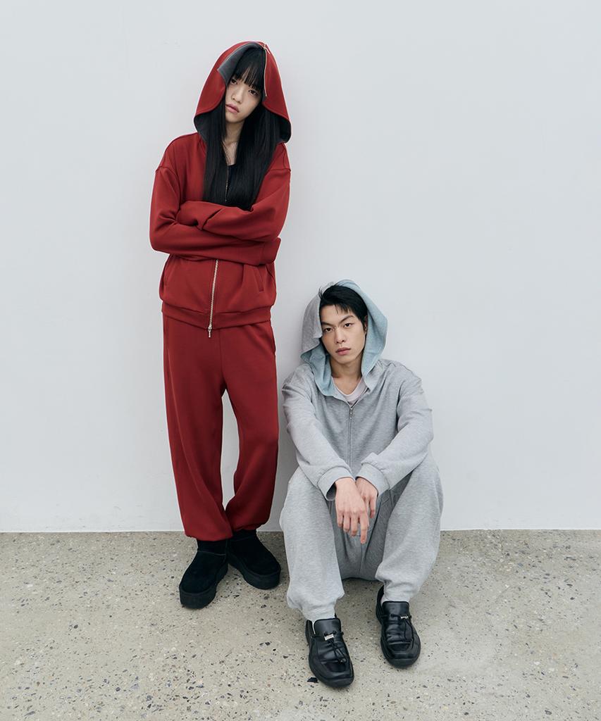 ROWM Soft Contour Hooded Zip-Up (Gray/Mint)