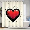 Red Heart Waterproof Shower Curtain