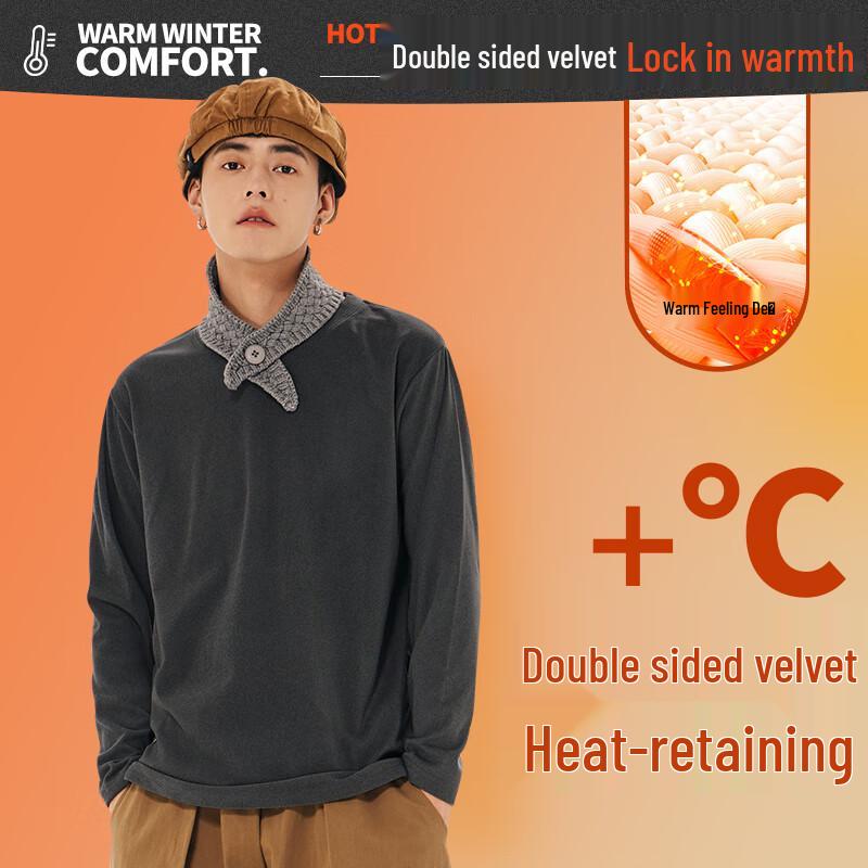 Jeanswest Men's Double-Sided Brushed Thermal Long Sleeve T-Shirt