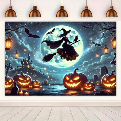 1 Piece, a Vibrant Polyester Background Fabric for the Halloween Night Sky, Weddings, Birthdays, Christmas, and Thanksgiving