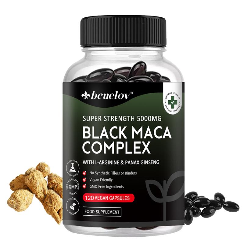 Black Maca Complex: Enhances Stamina | Improves Mood | Boosts Energy 120 Capsules