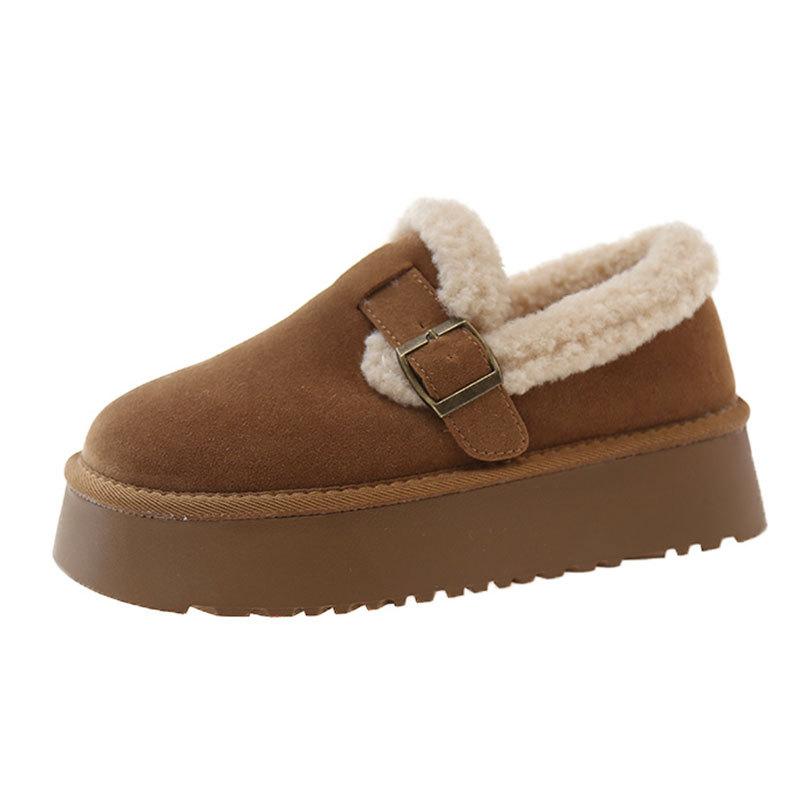 Women's cold-resistant snow boots in the winter of 2025 new retro thick-soled piled thickened warm Boken cotton shoes