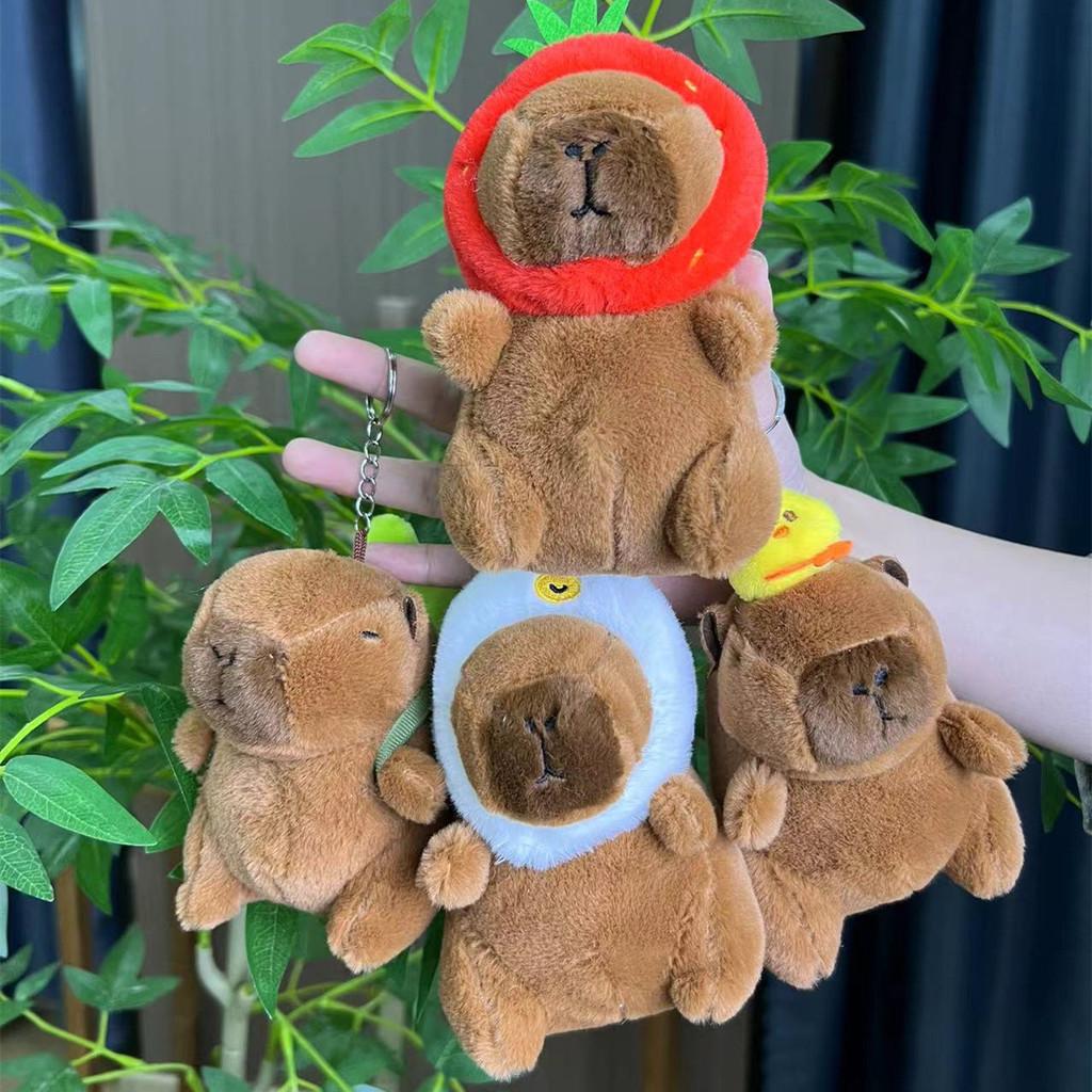 Fun Plush Capybara Keychain Colorful Animal Design Perfect For Kids Room Or Bag Decoration