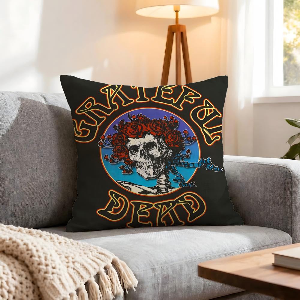 Band Grateful Dead Cushion Cover 1Pcs Decorative Covers Soft Cushion Case For Sofa Couch Decor 40X40 45X45 Pillowcases